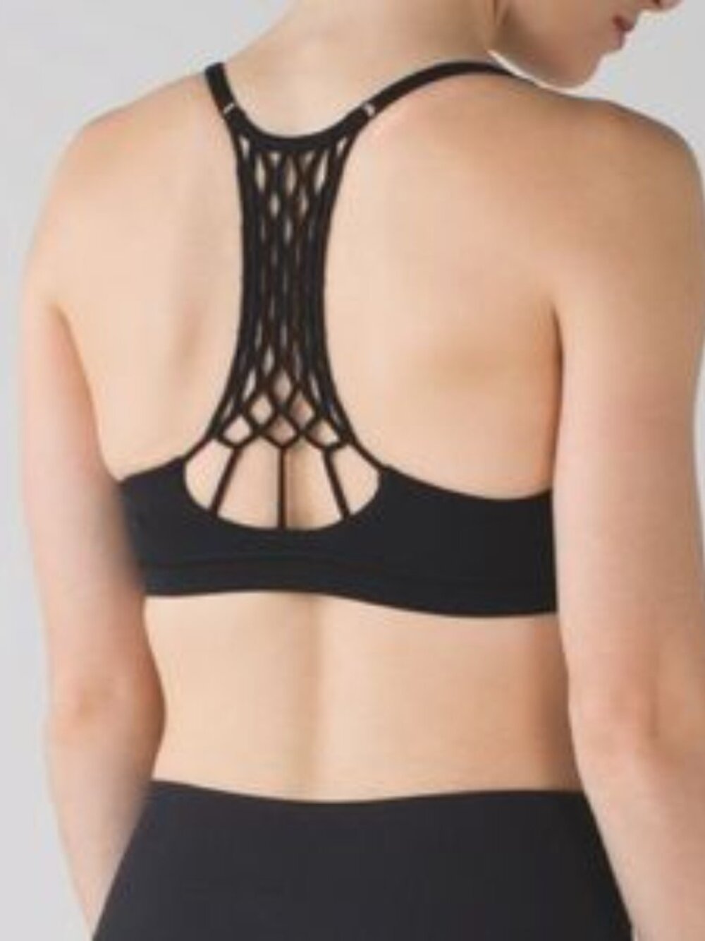 Lululemon True Self Bra II Black Macrame Racerback Size 6